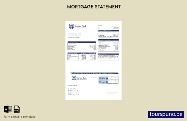 listo para imprimir el extracto de hipoteca del banco Stanbic de Uganda en forma
